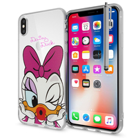 Apple Iphone X 5.8"/ iPhone 10/ iPhone Ten: Coque Housse silicone TPU Transparente Ultra-Fine Dessin animé jolie + Stylet - Daisy Duck