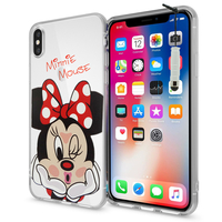 Apple Iphone X 5.8"/ iPhone 10/ iPhone Ten: Coque Housse silicone TPU Transparente Ultra-Fine Dessin animé jolie + mini Stylet - Minnie Mouse