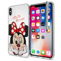 Apple Iphone X 5.8"/ iPhone 10/ iPhone Ten: Coque Housse silicone TPU Transparente Ultra-Fine Dessin animé jolie + Stylet - Minnie Mouse
