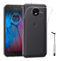 Motorola Moto G5S 5.2" XT1793 XT1794 XT1792 (non compatible G5/ G5 Plus/ G5S Plus): Accessoire Housse Etui Coque gel UltraSlim et Ajustement parfait + mini Stylet - TRANSPARENT