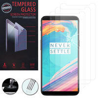 OnePlus 5T A5010 6.01" (non compatible OnePlus 5 A5000 5.5"): Lot / Pack de 3 Films de protection d'écran Verre Trempé
