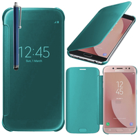Samsung Galaxy J7 Pro 5.5": Coque Silicone gel rigide Livre rabat + Stylet - BLEU