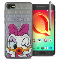 Alcatel A5 LED 5.2": Coque Housse silicone TPU Transparente Ultra-Fine Dessin animé jolie + Stylet - Daisy Duck