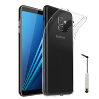 Samsung Galaxy A8+/ A8 Plus (2018) A730F 6.0"/ A8+ (2018) Duos A730F/DS: Accessoire Housse Etui Coque gel UltraSlim et Ajustement parfait + mini Stylet - TRANSPARENT