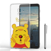 Samsung Galaxy A8 (2018) A530F 5.6"/ A8 (2018) Duos A530F/DS: Coque Housse silicone TPU Transparente Ultra-Fine Dessin animé jolie + Stylet - Winnie the Pooh
