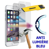 Apple iPhone 7 Plus 5.5" (non compatible iPhone 7 4.7''): Lot/ Pack de 2 Films Écran Verre Trempé Anti Lumière Bleu