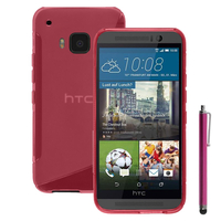 HTC One M9/ HTC One Hima/ One M9s: Accessoire Housse Etui Pochette Coque S silicone gel + Stylet - ROSE