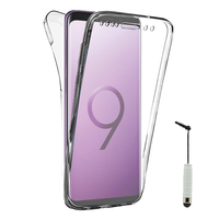 Samsung Galaxy S9 5.8": Coque Housse Silicone Gel TRANSPARENTE ultra mince 360° protection intégrale Avant et Arrière + mini Stylet - TRANSPARENT