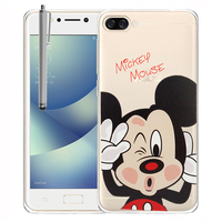 Asus Zenfone 4 Max ZC520KL 5.2" (non compatible Zenfone 4 Max ZC554KL 5.5"): Coque Housse silicone TPU Transparente Ultra-Fine Dessin animé jolie + Stylet - Mickey Mouse