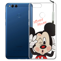 Huawei Honor 7X 5.93" BND-L21/ L22/ L24/ AL10/ TL10: Coque Housse silicone TPU Transparente Ultra-Fine Dessin animé jolie + mini Stylet - Mickey Mouse