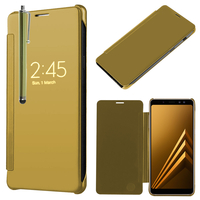 Samsung Galaxy A8 (2018) A530F 5.6"/ A8 (2018) Duos A530F/DS: Coque Silicone gel rigide Livre rabat + Stylet - JAUNE
