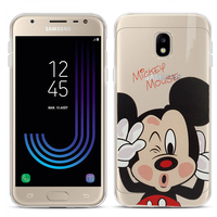 Samsung Galaxy J3 (2017) J330F/DS/ J330G/DS/ J3 Pro (2017) (non compatible Galaxy J3 2016/ 2015): Coque Housse silicone TPU Transparente Ultra-Fine Dessin animé jolie - Mickey Mouse