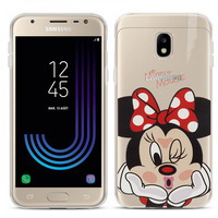 Samsung Galaxy J3 (2017) J330F/DS/ J330G/DS/ J3 Pro (2017) (non compatible Galaxy J3 2016/ 2015): Coque Housse silicone TPU Transparente Ultra-Fine Dessin animé jolie - Minnie Mouse