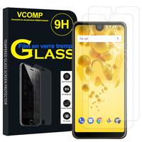 Wiko View2 6.0" (non compatible Wiko View 2 Pro 6.0"): Lot / Pack de 2 Films de protection d'écran Verre Trempé