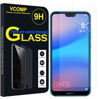 Huawei P20 Lite/ Nova 3e 5.84" (non compatible Huawei P20/ P20 Pro): 1 Film de protection d'écran Verre Trempé