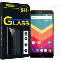 Vernee Thor Plus 4G 5.5" (non compatible Vernee Thor 5.0"): Lot / Pack de 2 Films de protection d'écran Verre Trempé