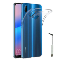 Huawei P20 Lite/ Nova 3e 5.84" (non compatible Huawei P20/ P20 Pro): Accessoire Housse Etui Coque gel UltraSlim et Ajustement parfait + mini Stylet - TRANSPARENT