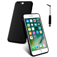 Apple iPhone 7 Plus 5.5" (non compatible iPhone 7 4.7''): Coque TPU silicone mat souple ultra-fine dos couverture + mini Stylet - NOIR