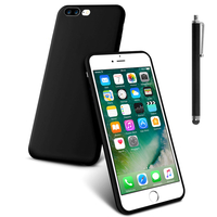 Apple iPhone 7 Plus 5.5" (non compatible iPhone 7 4.7''): Coque TPU silicone mat souple ultra-fine dos couverture + Stylet - NOIR