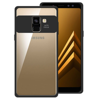 Samsung Galaxy A8 (2018) A530F 5.6"/ A8 (2018) Duos A530F/DS: Coque Housse Antichocs Acrylique Hybride Case clair Bumper TPU - NOIR