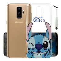 Samsung Galaxy S9+/ S9 Plus 6.2": Coque Housse silicone TPU Transparente Ultra-Fine Dessin animé jolie + mini Stylet - Stitch
