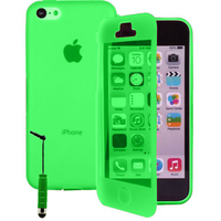 Apple iPhone 4/ 4S/ 4G: Accessoire Coque Etui Housse Pochette silicone gel Portefeuille Livre rabat + mini Stylet - VERT