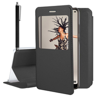 Huawei P20 5.8" (non compatible Huawei P20 Pro/ P20 lite): Etui View Case Flip Folio Leather cover + Stylet - NOIR