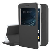 Huawei P9 lite/ G9 Lite (non compatible Huawei P9/ P9 Plus): Etui View Case Flip Folio Leather cover - NOIR