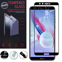 Huawei Honor 9 Lite 5.65"/ AL00/ AL10/ TL10/ Honor 9 Youth Edition: 1 Film 9h Protecteur D'écran Verre Trempé Anti-Cassé Plein 3d Couverture Bord En Fibre De Carbone