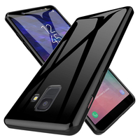 Samsung Galaxy A6 (2018) 5.6"/ A6 2018 Dual SIM (non compatible Galaxy A6+/ A6 Plus (2018) 6.0"): Housse Coque TPU Silicone Gel Souple Translucide Ultra Fine - NOIR