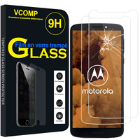 Motorola Moto G6 Play XT1922 5.7" (non compatible Moto G6/ G6 Plus): Lot / Pack de 2 Films de protection d'écran Verre Trempé