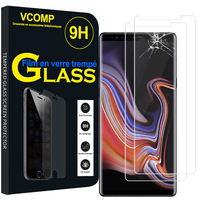 Samsung Galaxy Note 9 6.4"/ Note9 Duos SM-N960F/ SM-N960U/ SM-N960F/DS [Les Dimensions EXACTES du telephone: 161.9 x 76.4 x 8.8 mm]: Lot / Pack de 2 Films de protection d'écran Verre Trempé