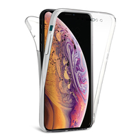 Apple iPhone XS (2018) 5.8" (non compatible iPhone XS Max 6.5"): Coque Housse Silicone Gel TRANSPARENTE ultra mince 360° protection intégrale Avant et Arrière - TRANSPARENT