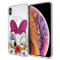 Apple iPhone XS (2018) 5.8" (non compatible iPhone XS Max 6.5"): Coque Housse silicone TPU Transparente Ultra-Fine Dessin animé jolie - Daisy Duck