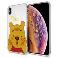 Apple iPhone XS (2018) 5.8" (non compatible iPhone XS Max 6.5"): Coque Housse silicone TPU Transparente Ultra-Fine Dessin animé jolie - Winnie the Pooh
