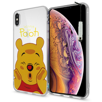Apple iPhone XS (2018) 5.8" (non compatible iPhone XS Max 6.5"): Coque Housse silicone TPU Transparente Ultra-Fine Dessin animé jolie + mini Stylet - Winnie the Pooh