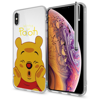 Apple iPhone XS (2018) 5.8" (non compatible iPhone XS Max 6.5"): Coque Housse silicone TPU Transparente Ultra-Fine Dessin animé jolie + Stylet - Winnie the Pooh