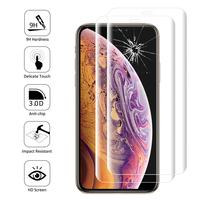 Apple iPhone XS (2018) 5.8" (non compatible iPhone XS Max 6.5"): Lot/ Pack de 2 Films en Verre Trempé Bord Incurvé Resistant