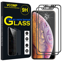 Apple iPhone XS (2018) 5.8" (non compatible iPhone XS Max 6.5"): Lot / Pack de 2 Films de protection d'écran Verre Trempé