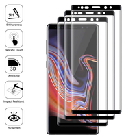 Samsung Galaxy Note 9 6.4"/ Note9 Duos SM-N960F/ SM-N960U/ SM-N960F/DS [Les Dimensions EXACTES du telephone: 161.9 x 76.4 x 8.8 mm]: Lot/ Pack de 3 Films en Verre Trempé Bord Incurvé Resistant