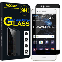 Huawei P10 Lite 5.2" (non compatible Huawei P10/ P10 Plus): 1 Film de protection d'écran Verre Trempé