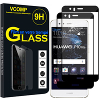 Huawei P10 Lite 5.2" (non compatible Huawei P10/ P10 Plus): Lot / Pack de 2 Films de protection d'écran Verre Trempé