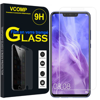 Huawei Nova 3 6.3" PAR-LX1/ LX1M/ LX9/ TL20/ AL00 (non compatible Huawei Nova 5.0"/ Nova 3i): 1 Film de protection d'écran Verre Trempé