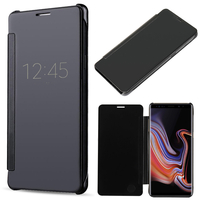 Samsung Galaxy Note 9 6.4"/ Note9 Duos SM-N960F/ SM-N960U/ SM-N960F/DS [Les Dimensions EXACTES du telephone: 161.9 x 76.4 x 8.8 mm]: Coque Silicone gel rigide Livre rabat - NOIR