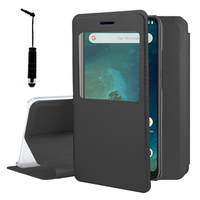 Xiaomi Mi A2 Lite/ Redmi 6 Pro 5.84" (non compatible Xiaomi Mi A2 (Mi 6X) 5.99"): Etui View Case Flip Folio Leather cover + mini Stylet - NOIR