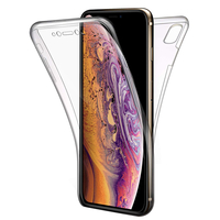 Apple iPhone XS Max (2018) 6.5" A1921 A2104 (non compatible iPhone XS 5.8"): Coque Housse Silicone Gel TRANSPARENTE ultra mince 360° protection intégrale Avant et Arrière - TRANSPARENT