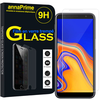 Samsung Galaxy J4+/ J4 Plus (2018) 6.0" (non compatible Galaxy J4 5.5") [Les Dimensions EXACTES du telephone: 161.4 x 76.9 x 7.9 mm]: 1 Film de protection d'écran Verre Trempé