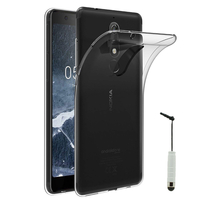 Nokia 5.1 (2018) 5.5" (non compatible Nokia 5 (2017) 5.2"/ Nokia 5.1 Plus 5.86"): Accessoire Housse Etui Coque gel UltraSlim et Ajustement parfait + mini Stylet - TRANSPARENT