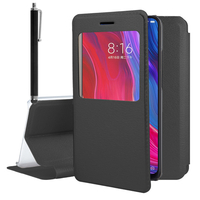 Xiaomi Mi 8/ Xiaomi Mi8 6.21" (non compatible Xiaomi Mi 8 SE 5.88"/ Mi 8 Lite 6.26"/ Mi 8 Youth (Mi 8X)): Etui View Case Flip Folio Leather cover + Stylet - NOIR