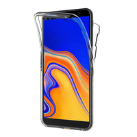 Samsung Galaxy J6+/ J6 Plus (2018) 6.0" (non compatible Galaxy J6 (2018) 5.6") [Les Dimensions EXACTES du telephone: 161.4 x 76.9 x 7.9 mm]: Coque Housse Silicone Gel TRANSPARENTE ultra mince 360° protection intégrale Avant et Arrière - TRANSPARENT